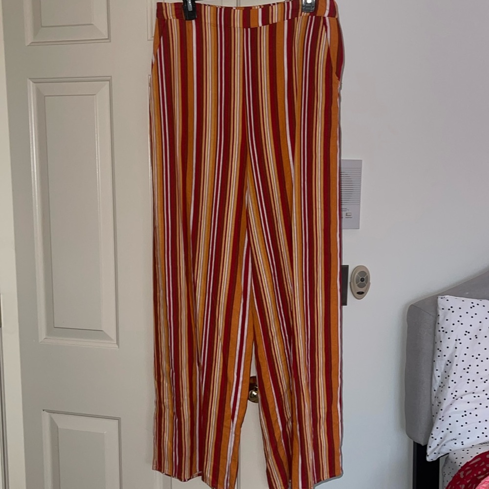 Red Orange and White Striped Forever 21 Pants (Great for theme)